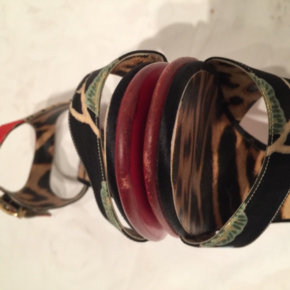 SOLD,Roberto Cavalli Satin Ankle Strap Heel - Picture 7 of 8